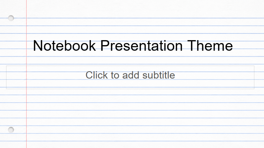 Notebook Presentation Theme Google Slides Deck