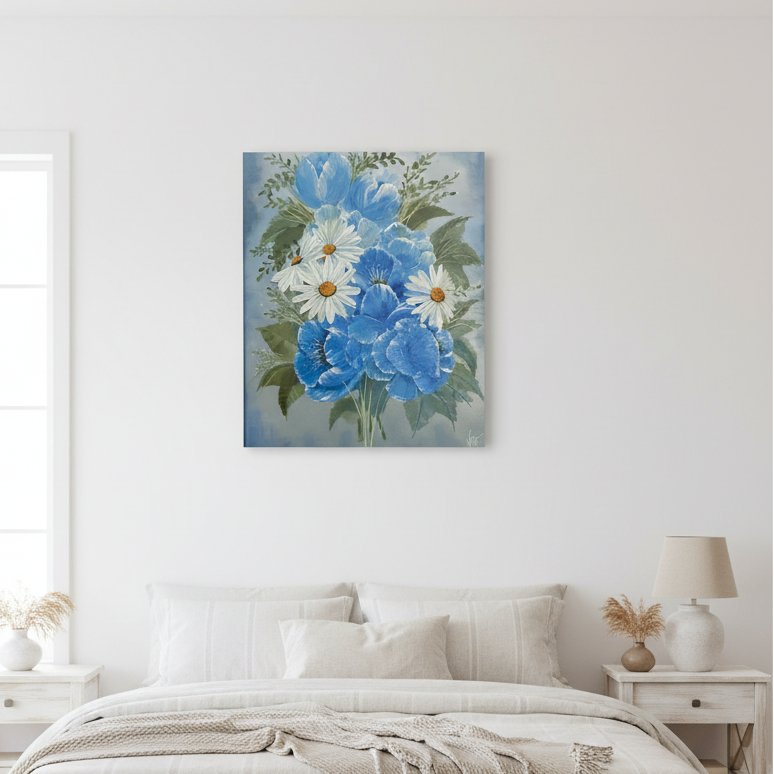 Blue Garden Oil Painting