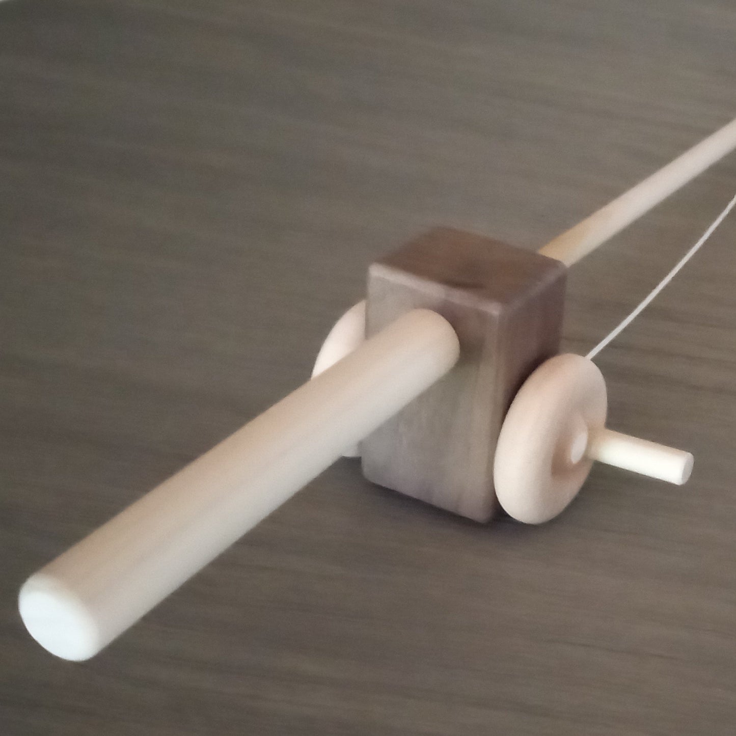 Walnut Toy Fishing Pole with Hook and 3 Fish