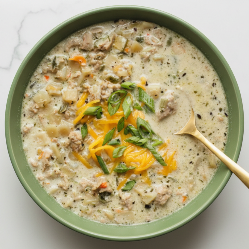 comforting hearty potato soup for two