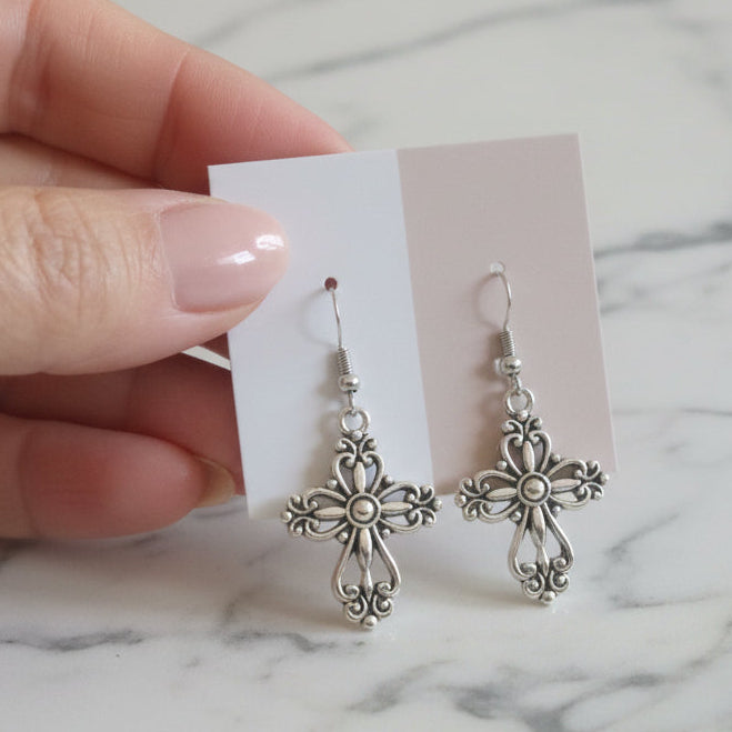 Decorative Cross Earrings