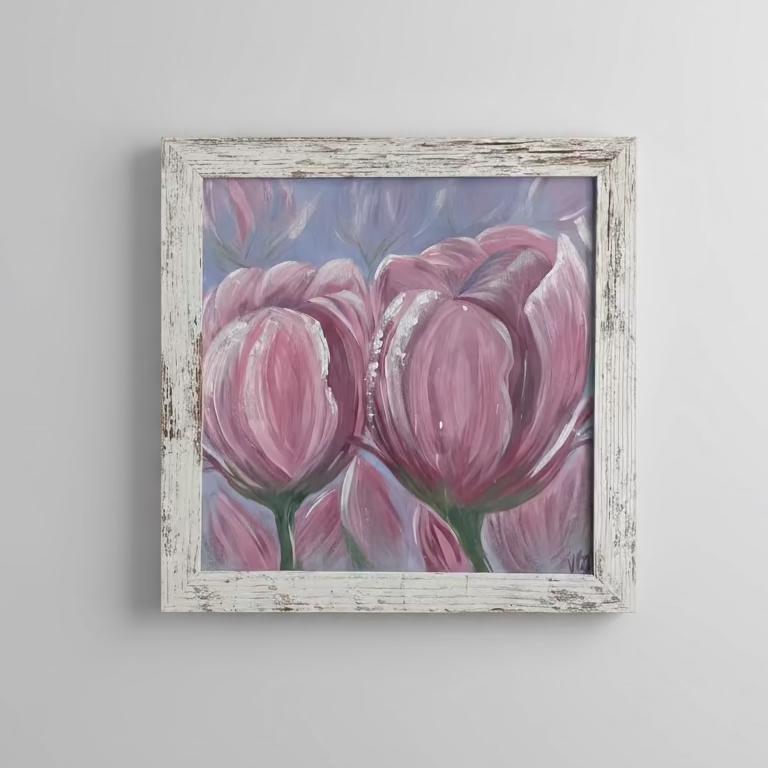 floral buds in pastel garden