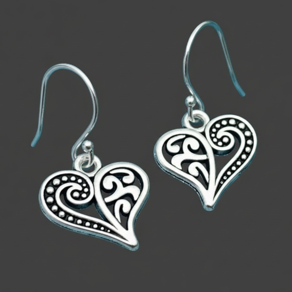 Belva Ann Vintage Heart Earrings