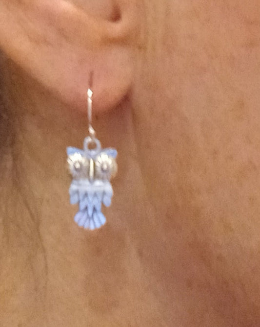 (154) Belva Ann Owl Charm Earrings