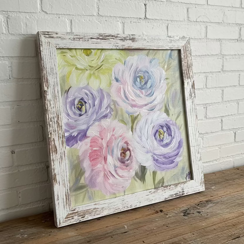 pastel roses acrylic painting