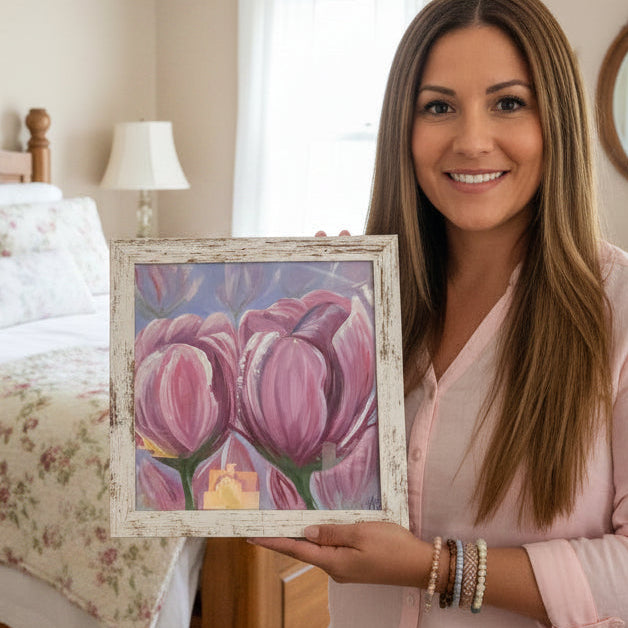 stunning floral in shabby chic frame