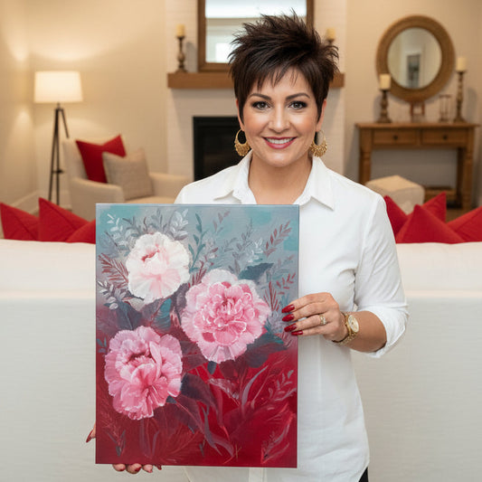 stunning floral reds fading to blue