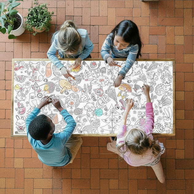 woodlands coloring Tablecloth for children